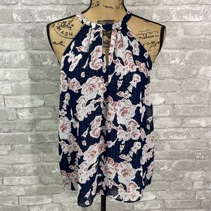 Greylin Halter Chiffon Floral Top